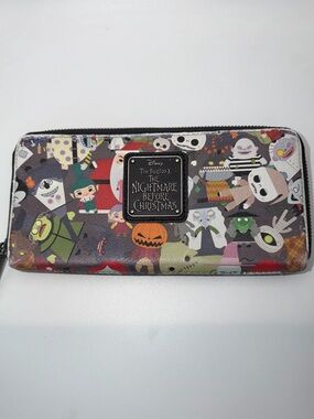 Loungefly The Nightmare Before Christmas Allover Print Wallet Santa Jack Oogie